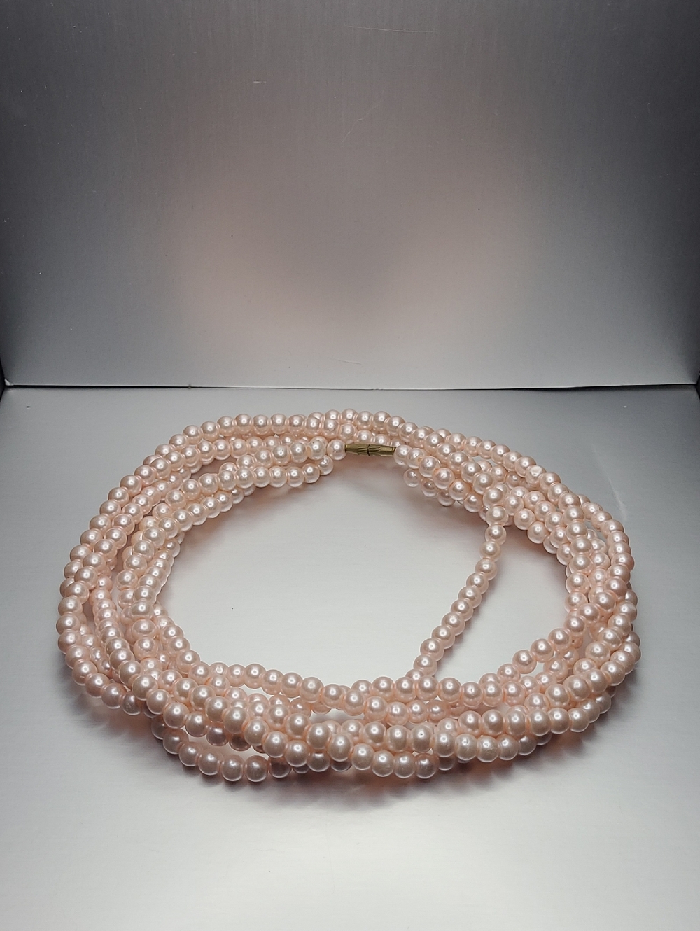 Classic Pink Pearl Multi-Strand Necklace - Unbranded